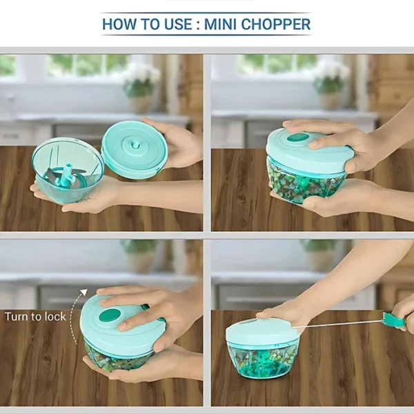 Plastic Manual Vegetable Chopper for Kitchen, Vegetable Cutter for Kitchen, Onion Cutter, Onion Chopper (Multi Colour) (450 ml) - Image 4