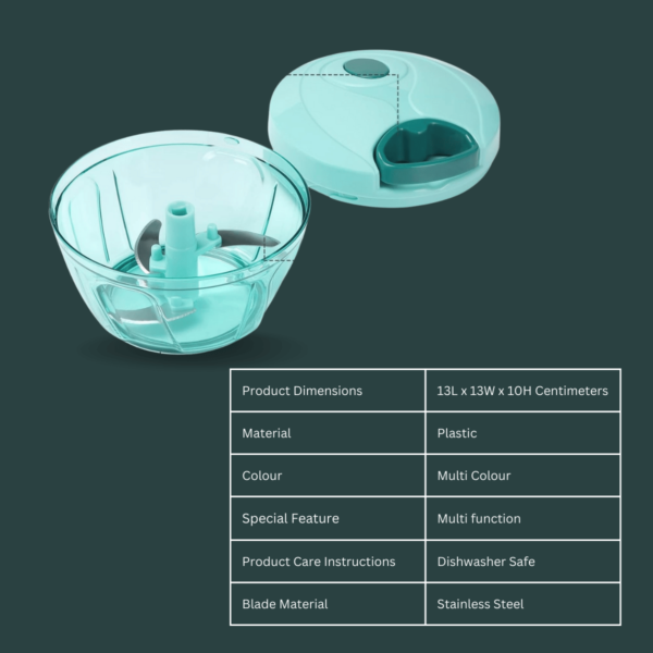 Plastic Manual Vegetable Chopper for Kitchen, Vegetable Cutter for Kitchen, Onion Cutter, Onion Chopper (Multi Colour) (450 ml) - Image 2