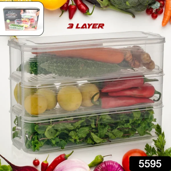 3 Fridge Storage Container,  Fridge Storage Containers  Pack of 3pcs, 1500ML Approx - Image 3