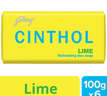 Cinthol Refreshing Deo Lime Bath Soap, 99.9% Germ Protection, 100 g (Pack of 6)