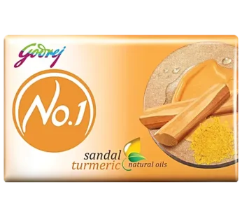 Godrej No.1 Sandal & Turmeric Bathing Soap, With Natural Oils, Gives Glowing Skin, 100 g (Pack of 5)