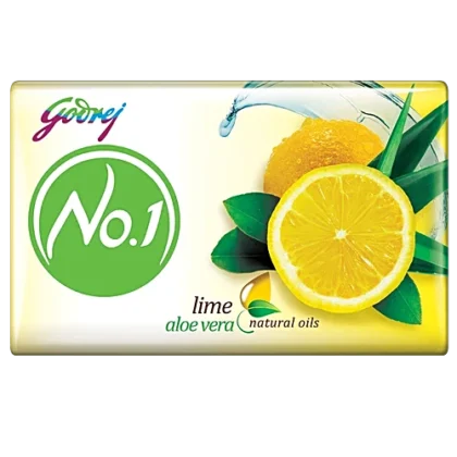 Godrej No.1 Lime & Aloe Vera Bathing Soap, Gives Fresh & Soft Skin, 100 g (Pack of 5)