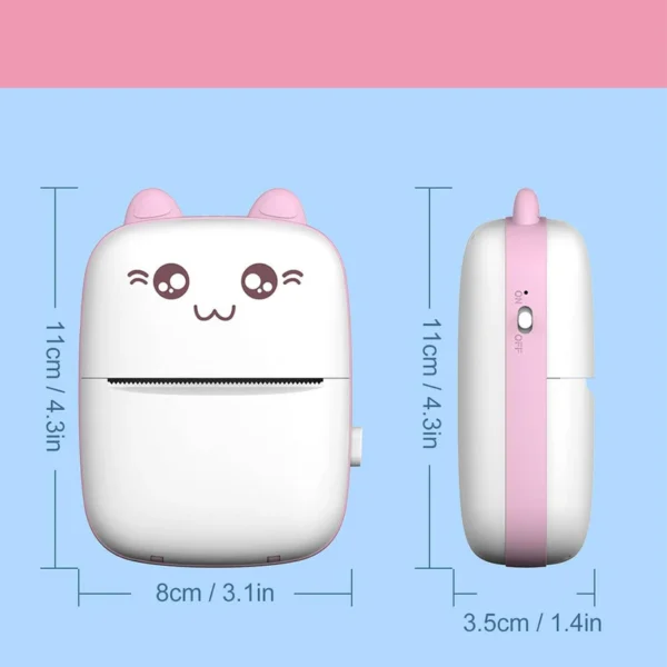 Pocket Mini Printer, Mobile Phone Bluetooth Connection Wireless Mini Thermal Printer with Android or iOS APP for Pictures, Portable Smart Printer - Image 2