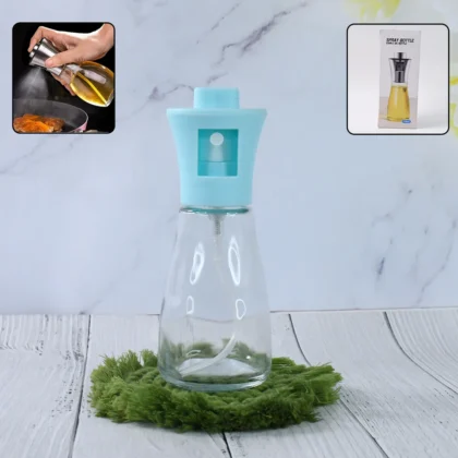 Oil Dispenser Spray Bottle – 170ml Glass Olive Oil & Vinegar Sprayer for Cooking, Baking & Grilling – BPA-Free, Refillable, Mist Control Bottle