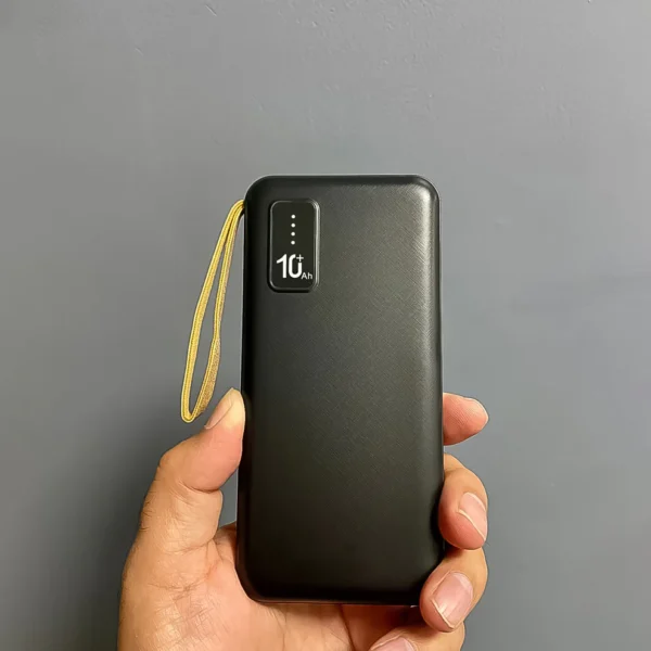 10000mAh 12W Fast Charging Power Bank with Built-in 4-in-1 USB Cables & Mobile Holder (1 Pc) - Image 6