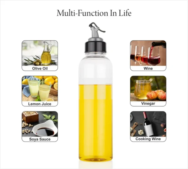 1L Plastic Oil Dispenser with Lid & Drip-Free Spout – Leak-Proof Bottle for Olive Oil, Vinegar & More - Image 3