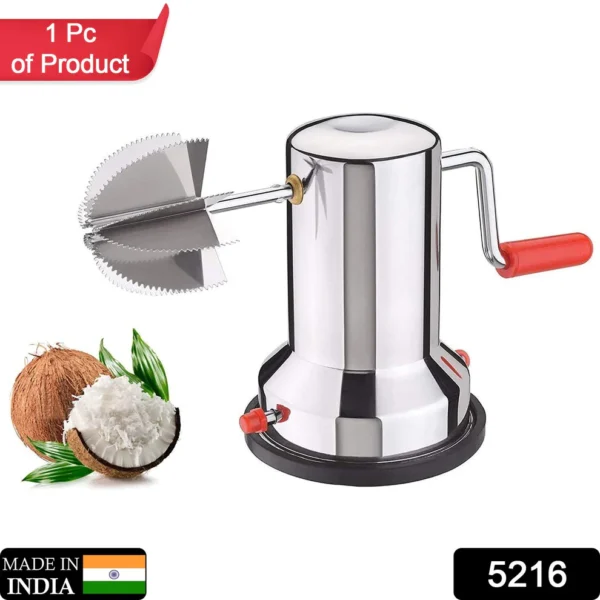 Manual Stainless Steel Coconut Scraper Machine – Hand-Operated with Vacuum Base for Kitchen Use (1pc) - Image 2