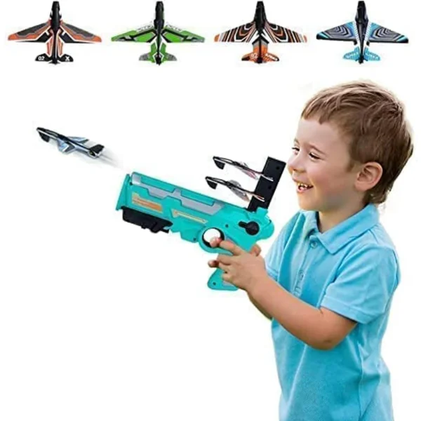Airplane Launcher Toy with 5 Foam Planes – Indoor/Outdoor Shooting Glider Set for Kids - Image 2