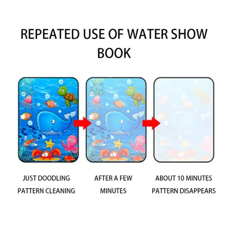 Magic Water Quick Dry Book – Reusable Water Coloring Book with Magic Pen for Kids (1 Pc) - Image 2
