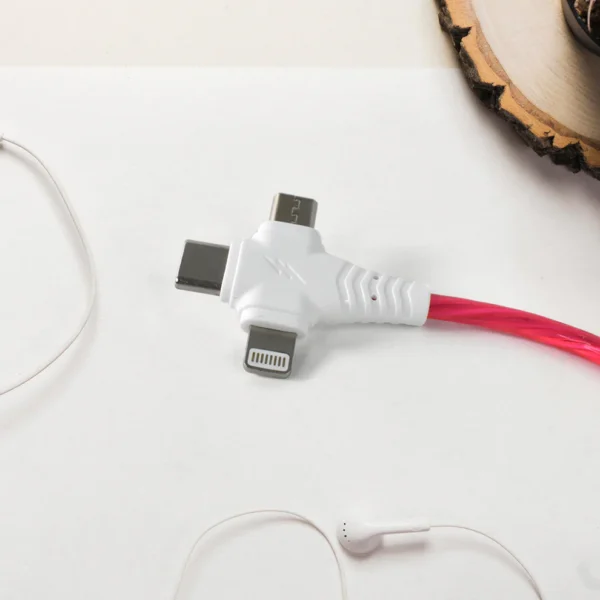 3 in 1 Light Up Charging Cable – LED Flowing Fast Charger for Smartphones (1 Pc) - Image 2