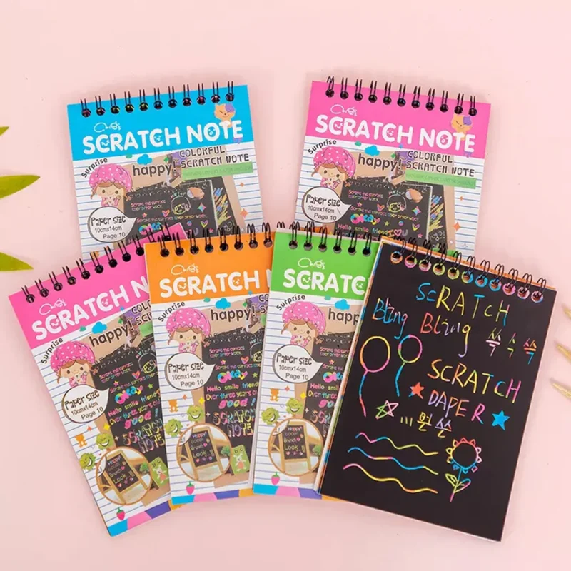 Crafts Rainbow Art Scratch Paper Book | 10 Pages with Bamboo Scratch Tool - Image 5
