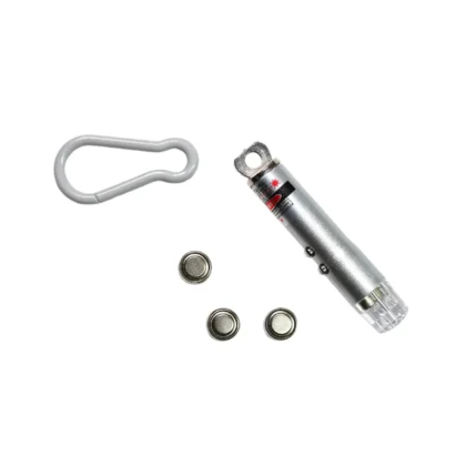 3-in-1 Laser Light Keychain – Laser Pointer + LED Flashlight + UV Torch with Hook & Gift Box