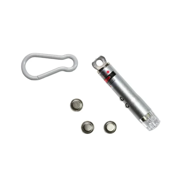 3-in-1 Laser Light Keychain – Laser Pointer + LED Flashlight + UV Torch with Hook & Gift Box