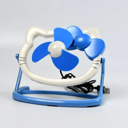 Hello Kitty USB Mini Fan – Cute & Quiet Cartoon Desk Fan for Home, Office & Travel (Battery Not Included, 1 Pc)
