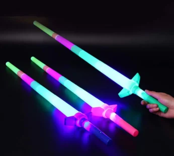 LED Light-Up Sword – Glow in the Dark Expandable Toy for Kids (1 Pc)