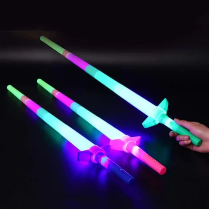 LED Light-Up Sword – Glow in the Dark Expandable Toy for Kids (1 Pc)