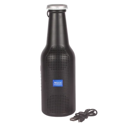 Bottle-Shaped Wireless Bluetooth Speaker with Flashlight | Portable 5W Speaker with FM, AUX, USB, SD Card & Calling Support – Waterproof & Rechargeable (1 Pc)