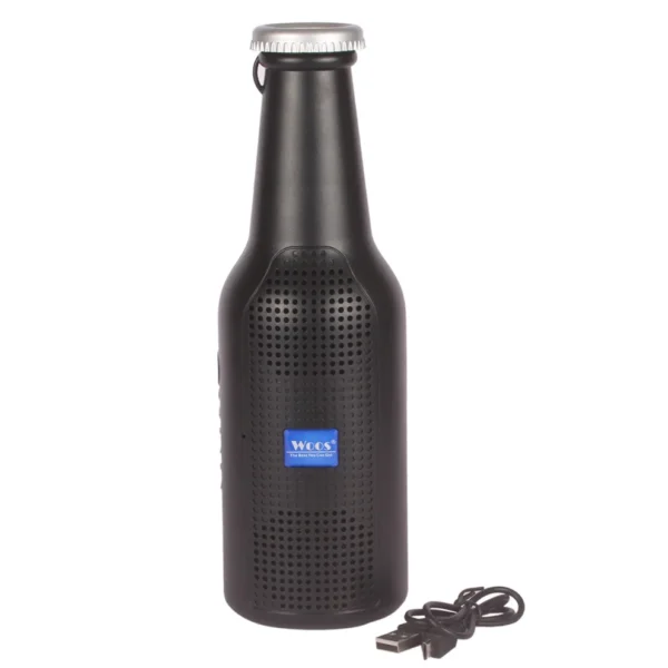 Bottle-Shaped Wireless Bluetooth Speaker with Flashlight | Portable 5W Speaker with FM, AUX, USB, SD Card & Calling Support – Waterproof & Rechargeable (1 Pc)