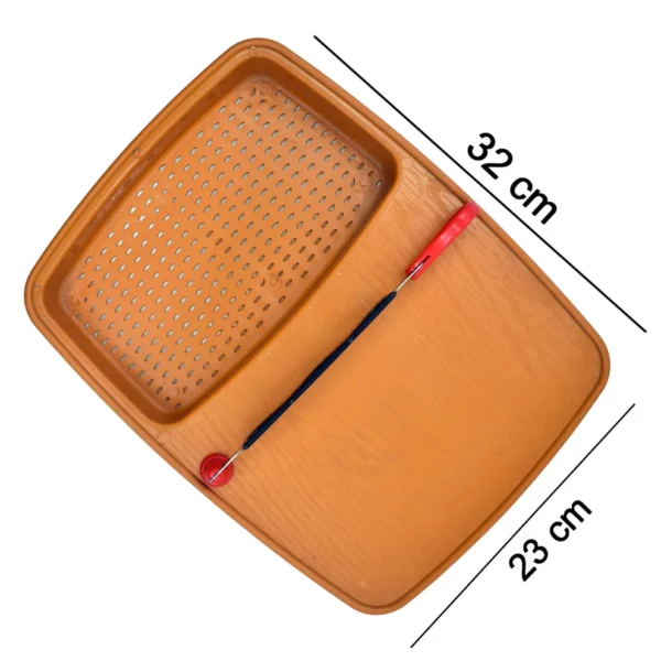 Thick Plastic Cutting & Chopping Tray with Detachable Drain Basket and Holder – Multipurpose Non-Slip Kitchen Board - Image 3