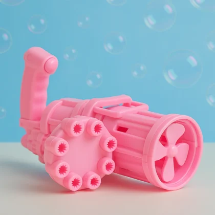 8-Hole Gatling Bubble Gun Toy – Battery Operated Electric Bubble Machine for Kids | 2-in-1 Fun Bubble Blower & Fan (1 Pc)
