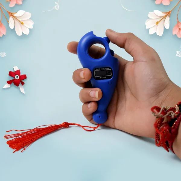 Digital Tally Counter – Wooden Beads for Zikr/Naam Jaap, Adjustable Finger Ring, Automatic Reset (1 Pc)