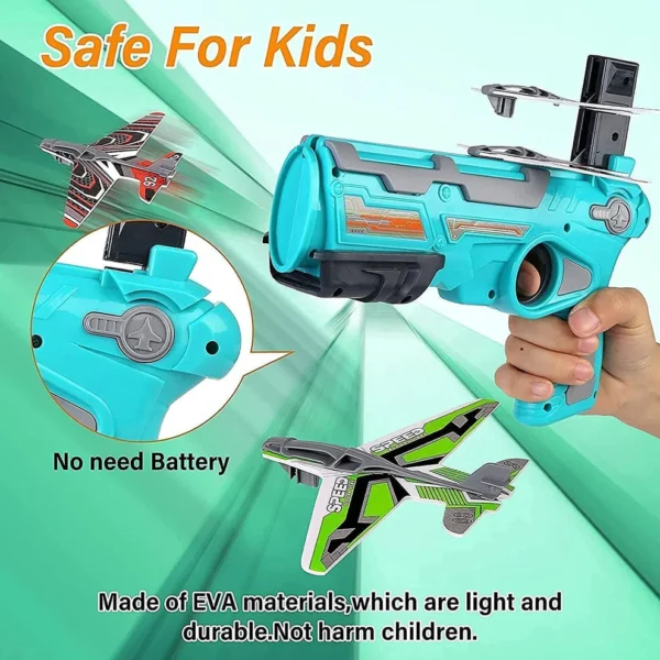 Airplane Launcher Toy with 5 Foam Planes – Indoor/Outdoor Shooting Glider Set for Kids - Image 4