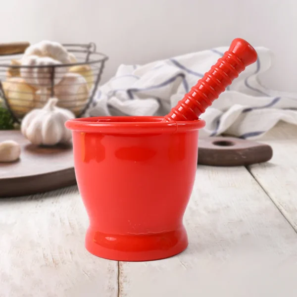 Ritu Heavy Duty Unbreakable Plastic Khal Batta (Mortar & Pestle) Set – 2 Pcs Manual Grinder with Rust-Proof Steel Base for Spices, Herbs & Masalas – Traditional Kitchen Tool - Image 3