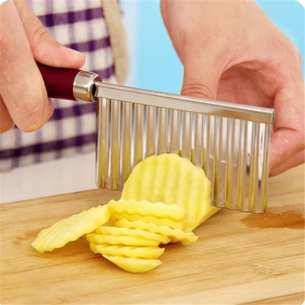 Stainless Steel Vegetable Salad Chopping Knife Crinkle Cutters - Image 2