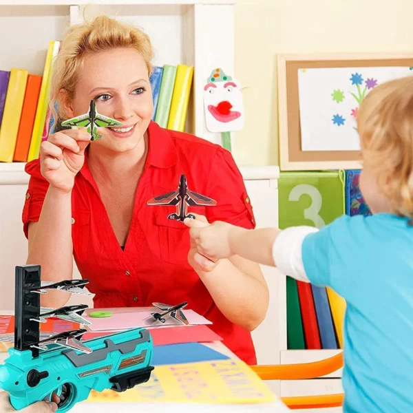 Airplane Launcher Toy with 5 Foam Planes – Indoor/Outdoor Shooting Glider Set for Kids - Image 5