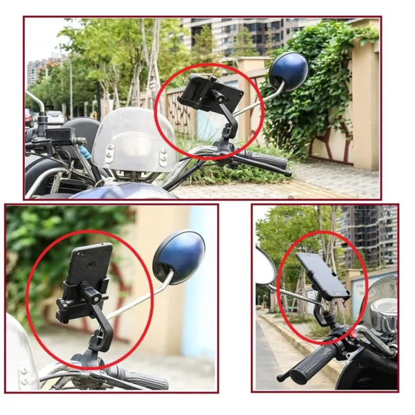 Full Metal 360° Rotating Mobile Holder for Bike, Scooty & Motorcycle – Universal Smartphone Stand for GPS & Navigation (1 Pc) - Image 3
