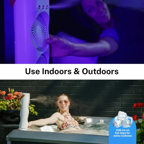 Electric Fan Desktop Double-Head Powerful Air Cooler with Remote, 3 Wind Speeds & Spray Humidification for Indoor/Outdoor Use (1 Pc) - Image 4