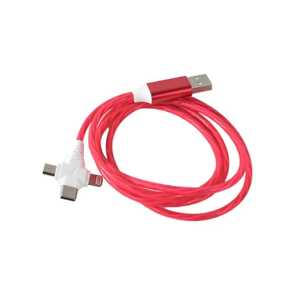 3 in 1 Light Up Charging Cable – LED Flowing Fast Charger for Smartphones (1 Pc) - Image 5