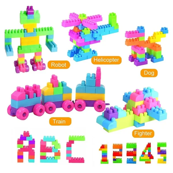 Multicolor Kids' Block Set for Fun and Learning | 60-Piece Building Blocks Set - Image 4