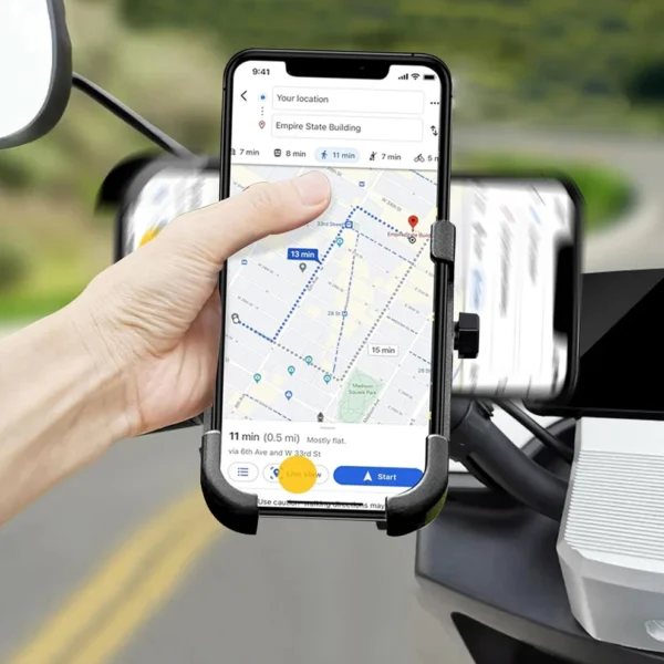 Full Metal 360° Rotating Mobile Holder for Bike, Scooty & Motorcycle – Universal Smartphone Stand for GPS & Navigation (1 Pc) - Image 5