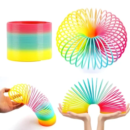 Rainbow Slinky Spring Toy | Compact and Portable Fun for Kids and Adults