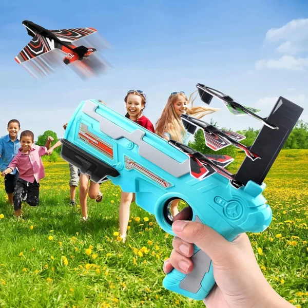 Airplane Launcher Toy with 5 Foam Planes – Indoor/Outdoor Shooting Glider Set for Kids - Image 6