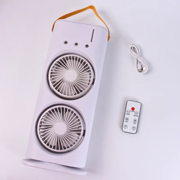 Electric Fan Desktop Double-Head Powerful Air Cooler with Remote, 3 Wind Speeds & Spray Humidification for Indoor/Outdoor Use (1 Pc) - Image 6