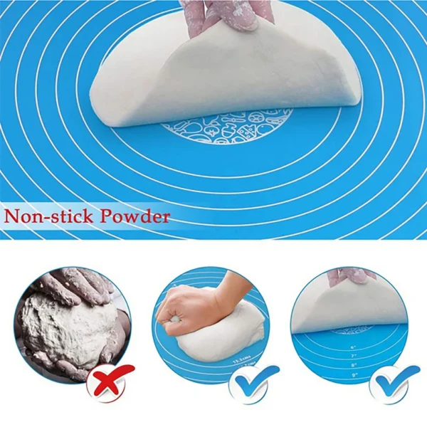 Reusable Non-Stick Silicone Roti Mat – Fondant Rolling Mat, Pastry Dough Baking Sheet with Measurements (50 x 40 cm) - Image 2