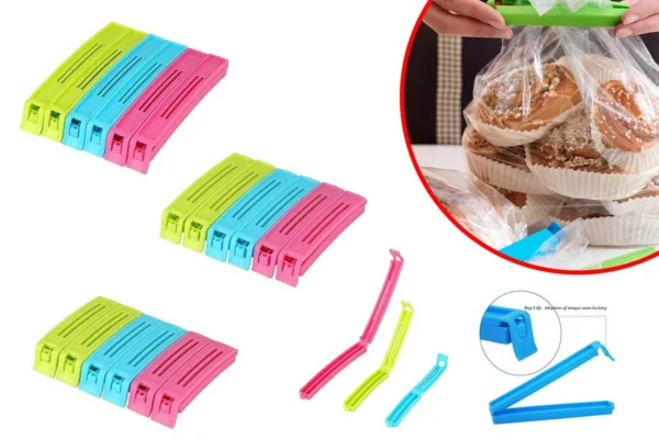 Plastic Sealing Clips – 18-Piece Multicolor Set for Airtight Food Storage