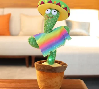 Electronic Dancing Cactus Toy – Singing, Talking, Recording & Light-Up Plush for Kids