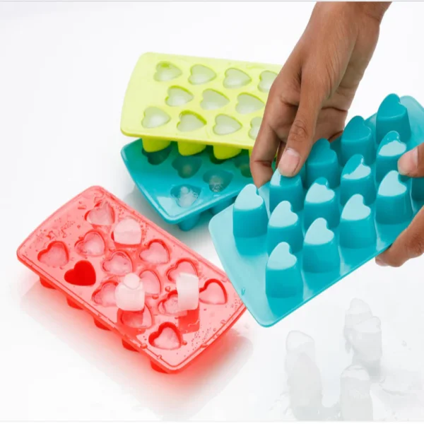 Heart Shape Ice Cube Tray – 14-Cavity Silicone Mold for Creative Ice Cubes - Image 2
