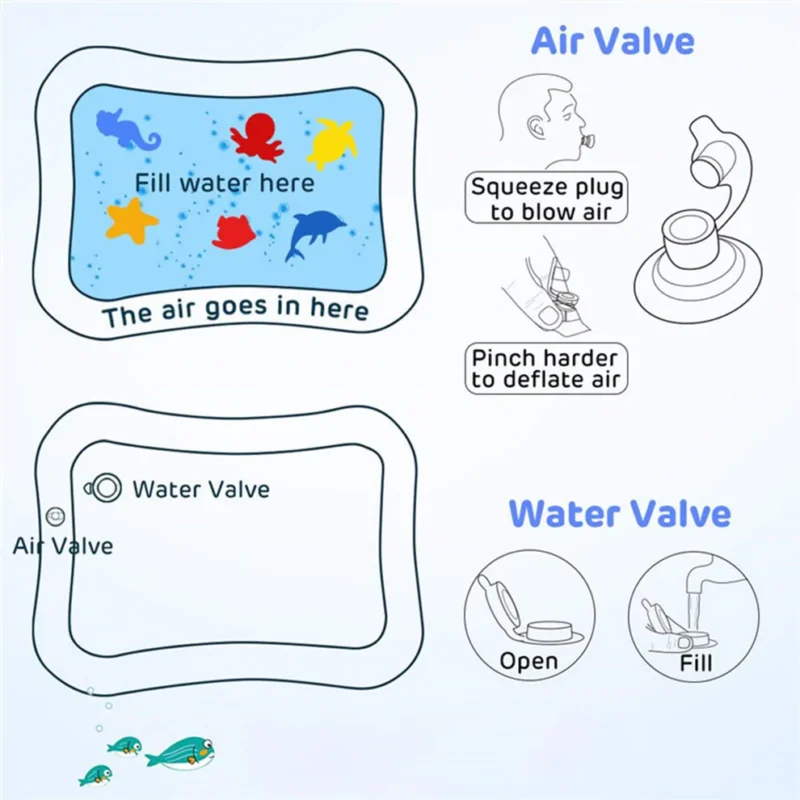 Baby Water Mat – Inflatable Tummy Time Activity Play Center for Infants (3 to 15 Months, Assorted Design) - Image 4