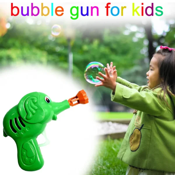 Elephant Hand-Press Bubble Gun Toy with Bubble Liquid – Fun Outdoor Play for Kids - Image 4