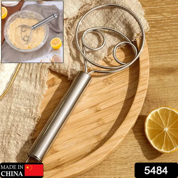 Premium Stainless Steel Dough Whisk – Dutch-Style Hand Mixer for Bread, Pizza, Pastries & More – Ergonomic Handle, Easy to Clean (1 Pc) - Image 6