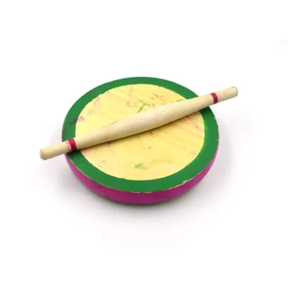 Kids Wooden Chakla Belan Set – Mini Rolling Board & Pin for Pretend Play and Learning – Lightweight & Safe Toy for Children