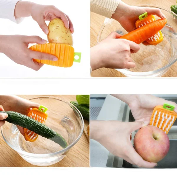 FreshScrub Carrot-Shaped Vegetable & Fruit Cleaning Brush – Non-Toxic, Flexible Scrubber - Image 8