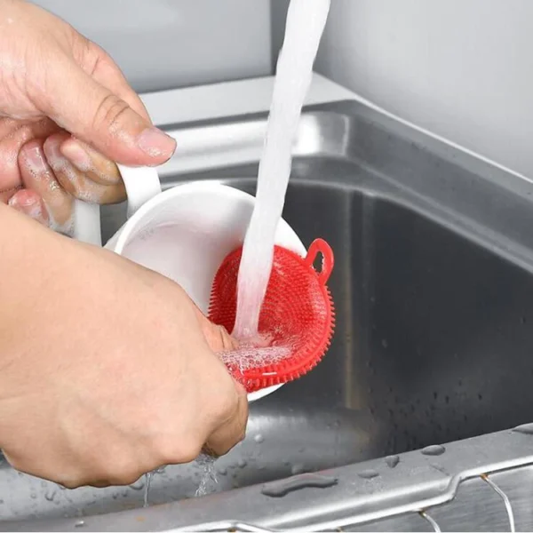 Silicone Dish Scrubber Sponge – Mildew-Free, Non-Stick & Heat Resistant Kitchen Cleaning Brush (1pc) - Image 7