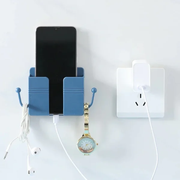 1 Pc Wall Mount Mobile Stand with Hook Design – Compact & Multi-Purpose Holder - Image 2