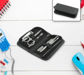 6-Piece Nail Clippers Kit with Travel Case | Stainless Steel Manicure & Pedicure Grooming Set for Home or Travel Use