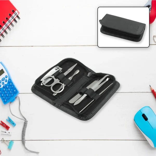 6-Piece Nail Clippers Kit with Travel Case | Stainless Steel Manicure & Pedicure Grooming Set for Home or Travel Use